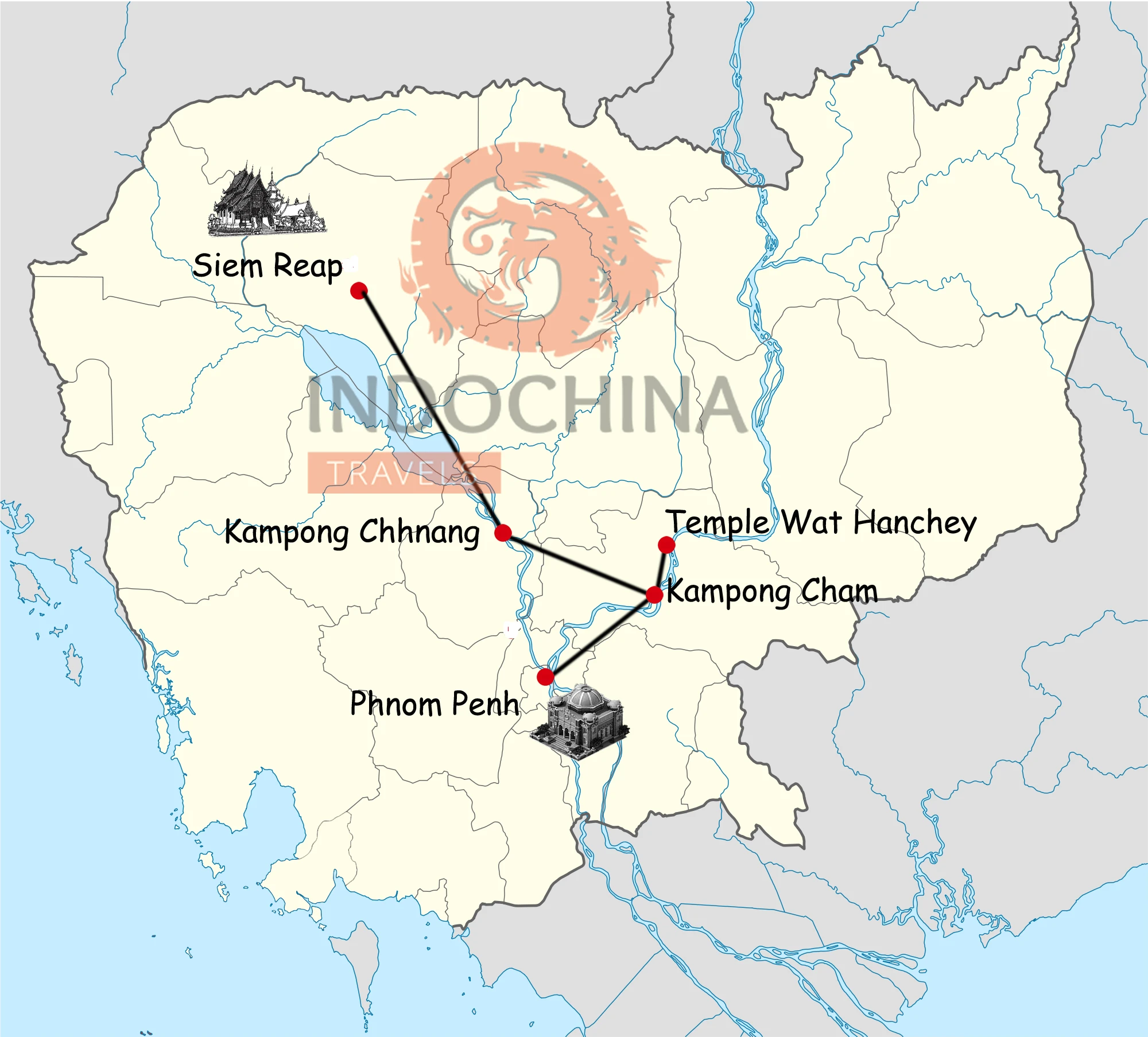 Tempel und Kultur: von Phnom Penh nach Siem Reap