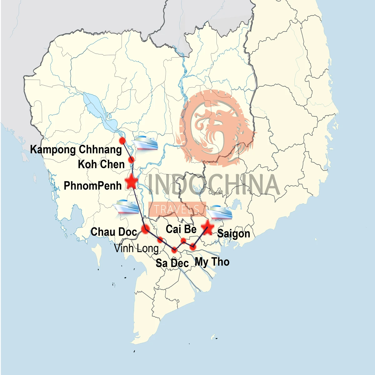 Saigon nach Phnom Penh mit RV Mekong Pandaw